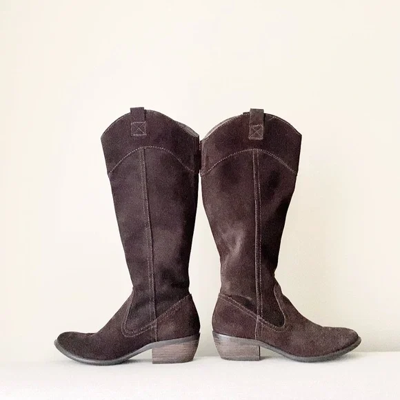 Vintage dark Brown Suede Cowboy Boots – Size 7.5 - Picture 4 of 5